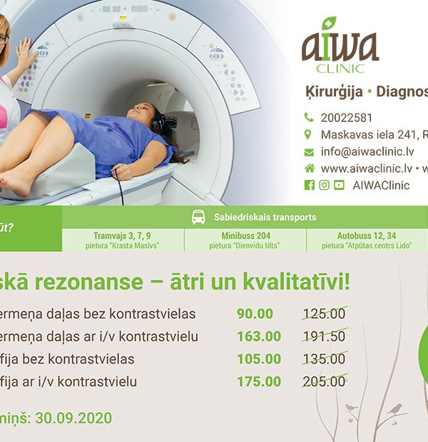 Atlaide magnētiskās rezonanses izmeklējumiem!